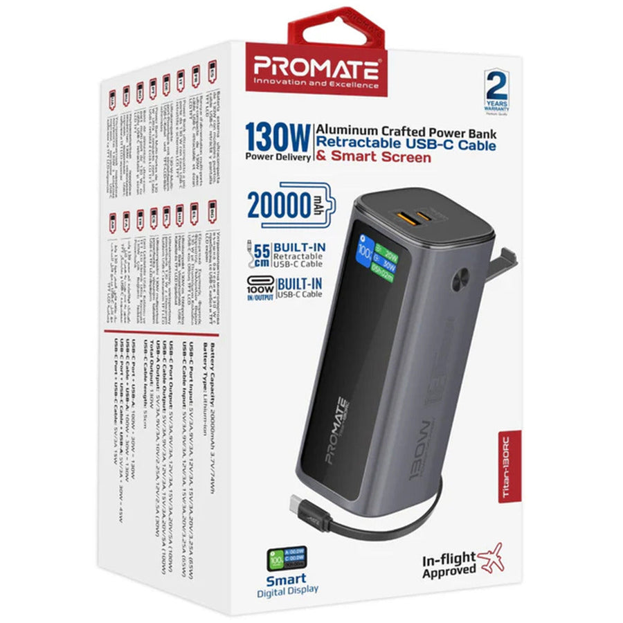 130W Multi-Port 20000mAh Power Bank (Titan-130R)