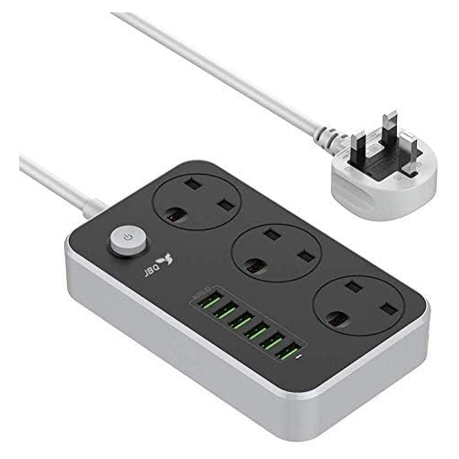 JBQ SC3604 3 Power Socket + 6 USB Extension Power Cord