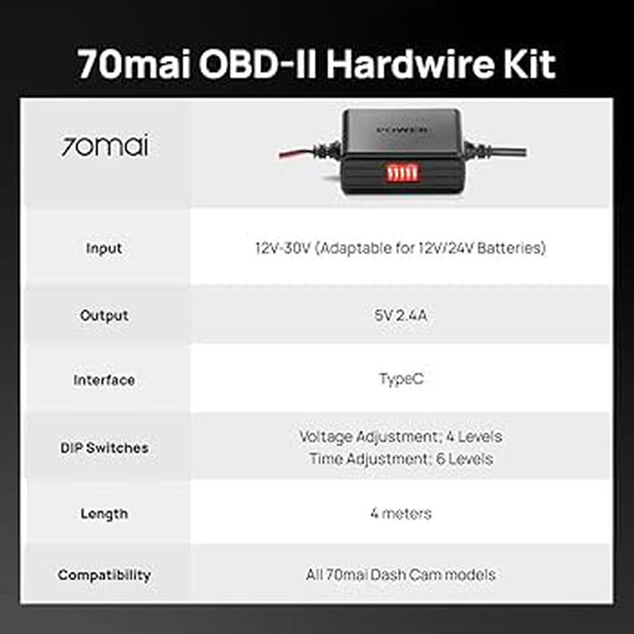 70mai OBD01 Type-C Dash Cam Hardware Kit