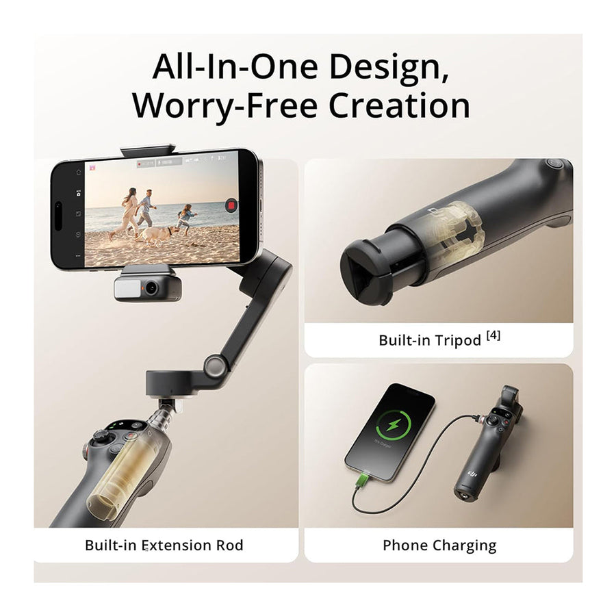 DJI Osmo Mobile 7P Smartphone Gimbal with Multifunctional Module, Built-In Tripod & Extension Rod