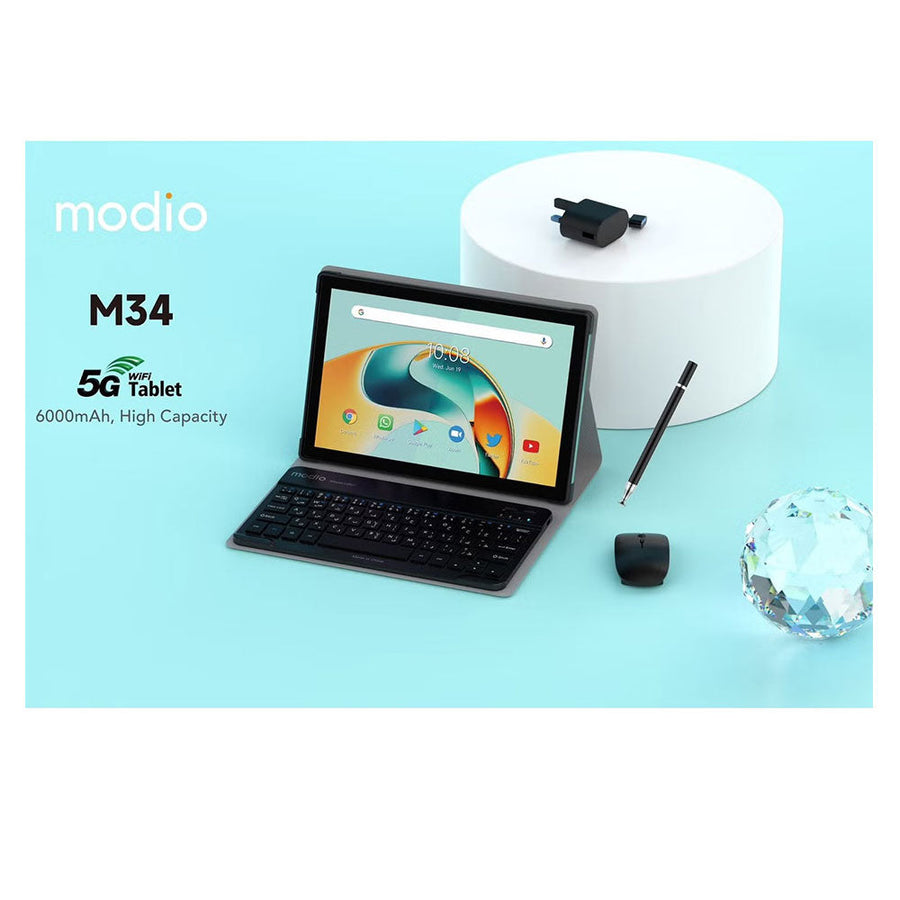 Modio M34 5G 8GB RAM 512GB 10.1-inch Tablet  With Keyboard Earphone Digital Pen and Back Cover