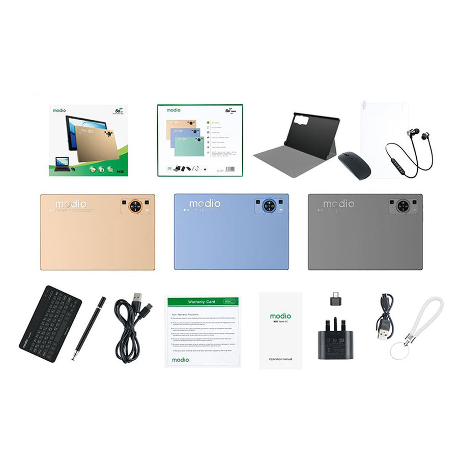 Modio M35 5G 8GB RAM 512GB 10 Inch Tablet With Keyboard Mouse And Back Cover