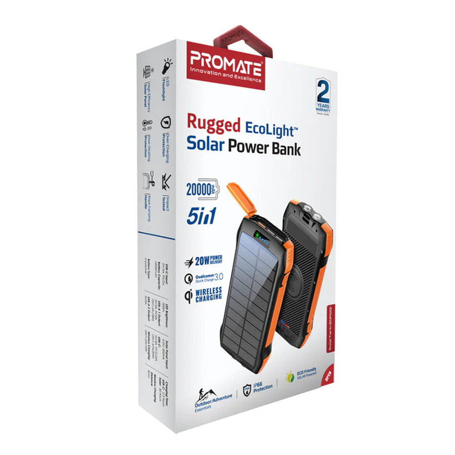 Promate 20PDQi Solartank 20000mAh Power Bank