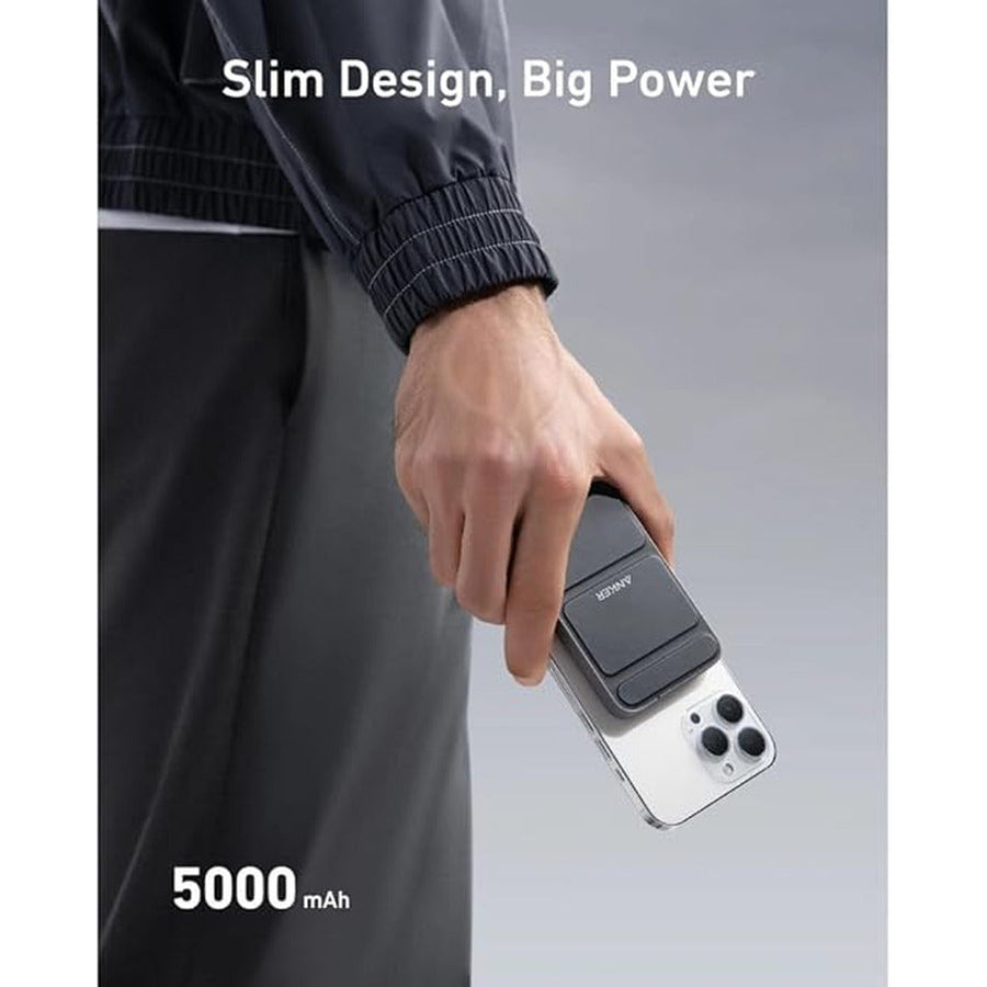 Anker A1614H13 5000mAh Foldable Magnetic Wireless Power Bank with Stand