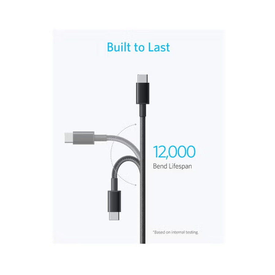 Anker A8752H11 60W Braided USB-C to USB-C Cable 3.3ft