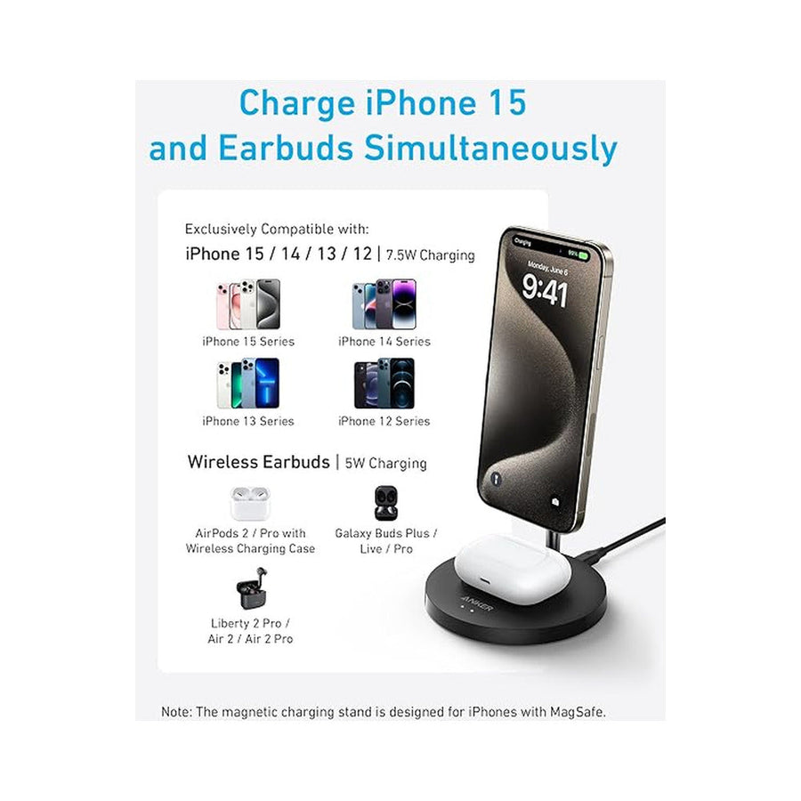 Anker PowerWave 2-in-1 Magnetic Charging Stand