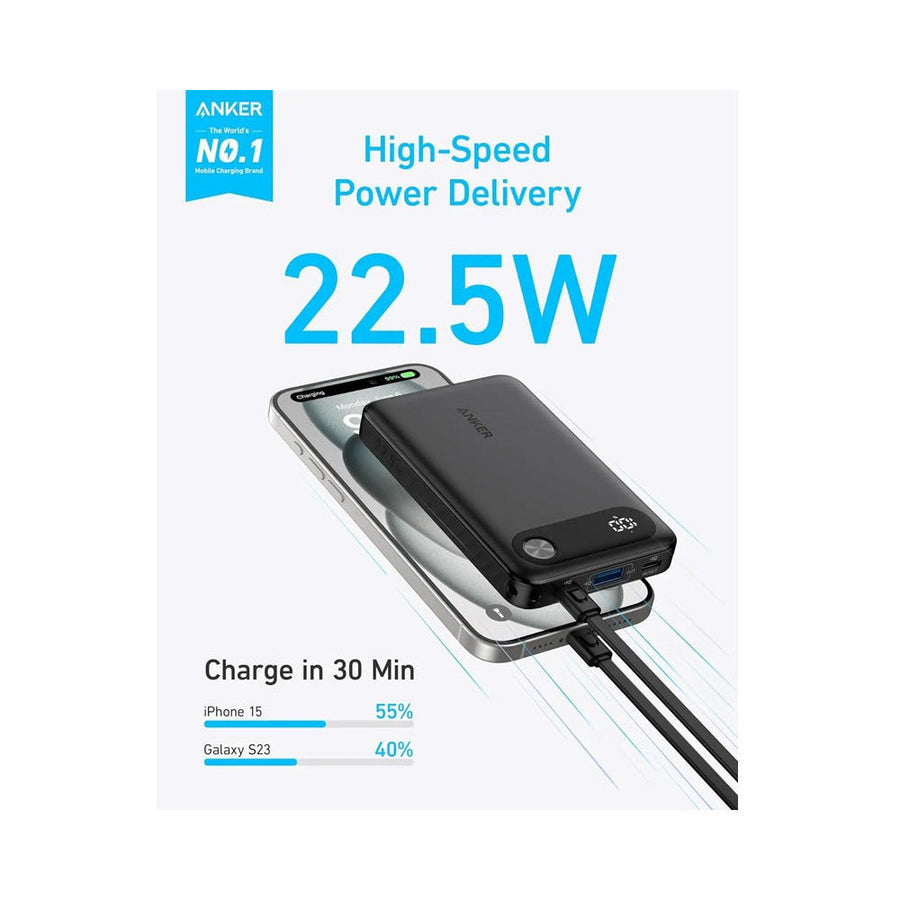 Anker A1257H11 PowerCore 10,000mAh 22.5W Power Bank with Built-In USB-C Cable