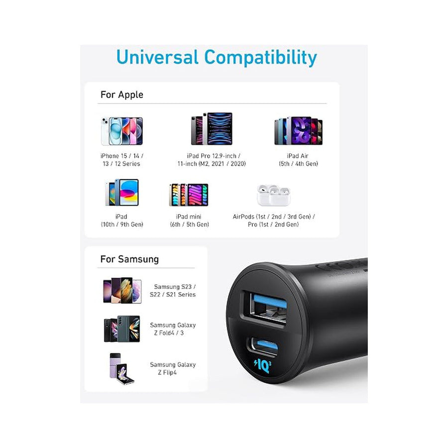 Anker A2741H11 PowerDrive 30W Dual-Port Compact Car Charger