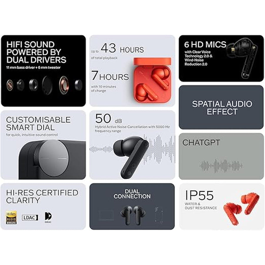 CMF by Nothing Buds Pro 2 True Wireless Noise Cancelling Earbuds