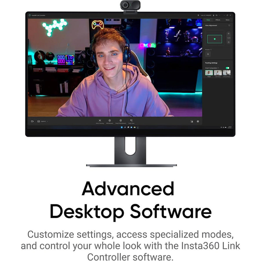Insta360 Link 2C – 4K Webcam for PC/Mac