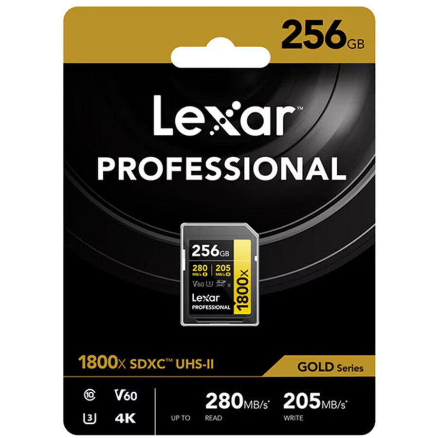 Lexar® Professional 256GB 1800x SDXC™ UHS-II GOLD Series