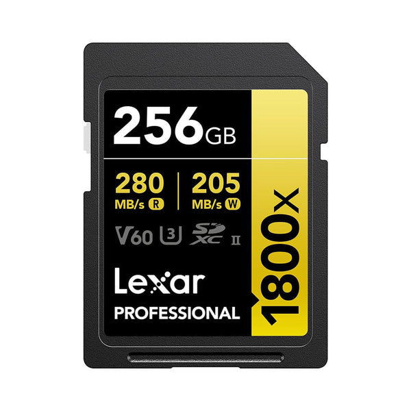 Lexar® Professional 256GB 1800x SDXC™ UHS-II GOLD Series