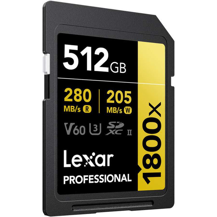 Lexar® Professional 512GB 1800x SDXC™ UHS-II GOLD Series