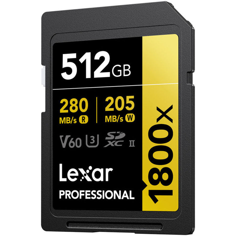 Lexar® Professional 512GB 1800x SDXC™ UHS-II GOLD Series