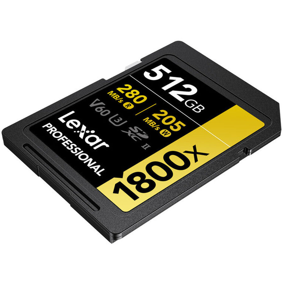 Lexar® Professional 512GB 1800x SDXC™ UHS-II GOLD Series