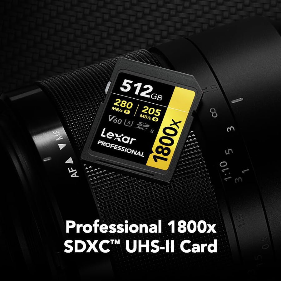 Lexar® Professional 512GB 1800x SDXC™ UHS-II GOLD Series