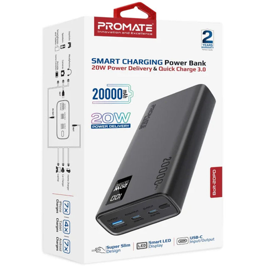Promate (Bolt-20PD) 20000mAh Power Bank
