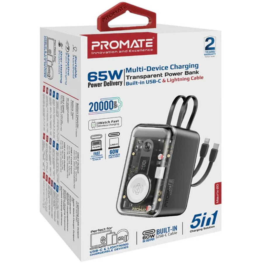 Promate Mavrix-20 20,000mAh 65W 5-in-1 Power Bank