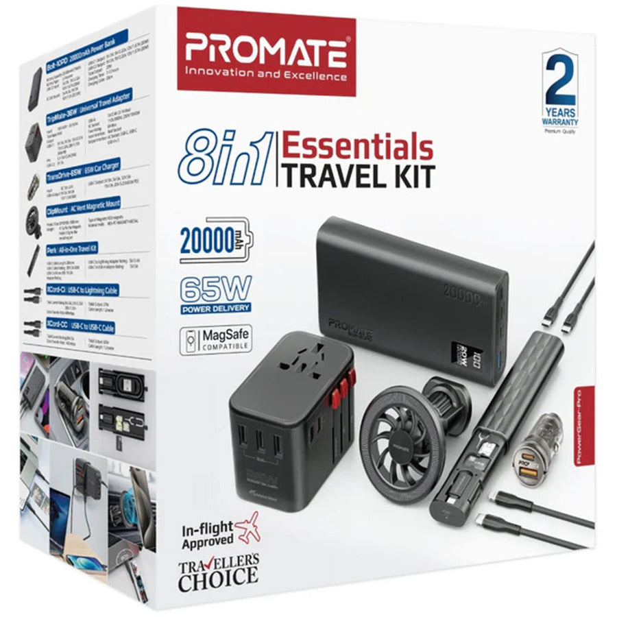 Promate (PowerGear-Pro) 8 in 1 Portable Travel Kit