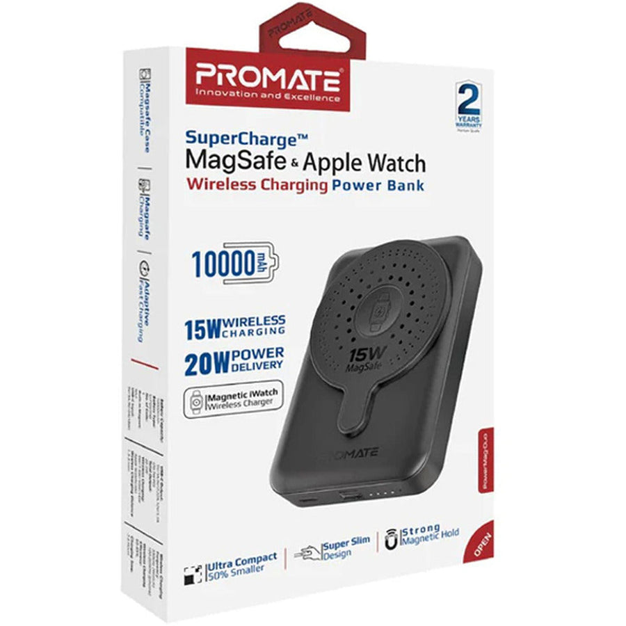 Promate (PowerMagDuo) Wireless Power Bank,10000mAh 15W