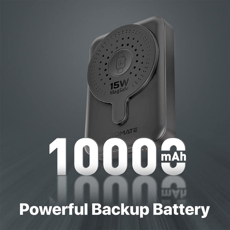 Promate (PowerMagDuo) Wireless Power Bank,10000mAh 15W