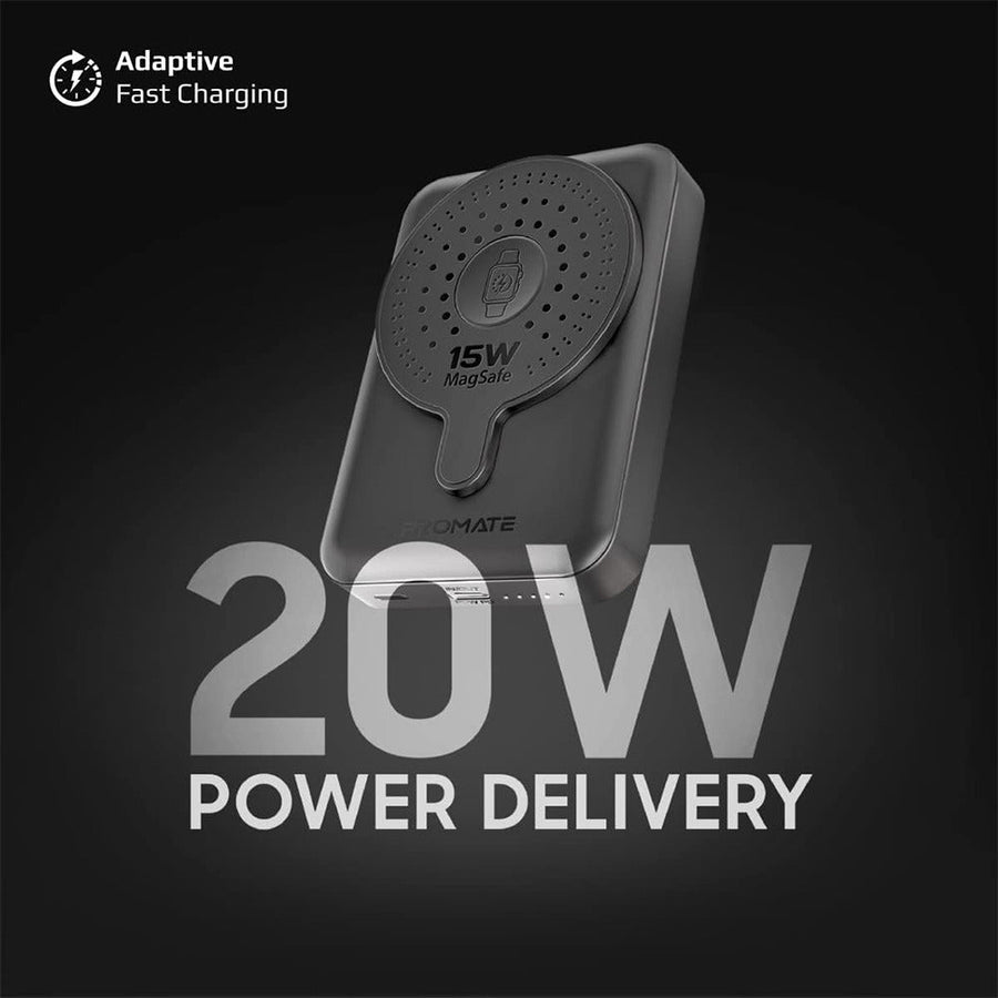 Promate (PowerMagDuo) Wireless Power Bank,10000mAh 15W