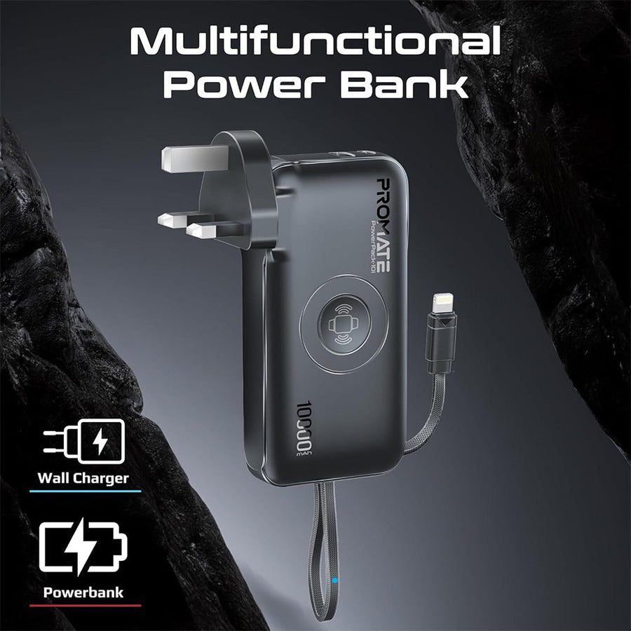 Promate (PowerPack-10i) 10000mAh Power Bank with Wireless Apple Watch Charger
