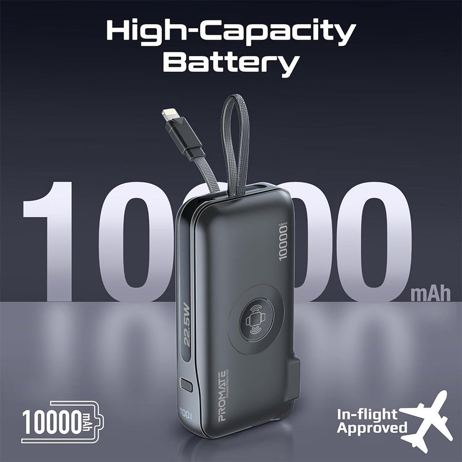 Promate (PowerPack-10i) 10000mAh Power Bank with Wireless Apple Watch Charger