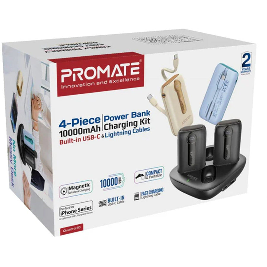 Promate (Quatro-10) 4-piece power bank kit, 10,000mAh