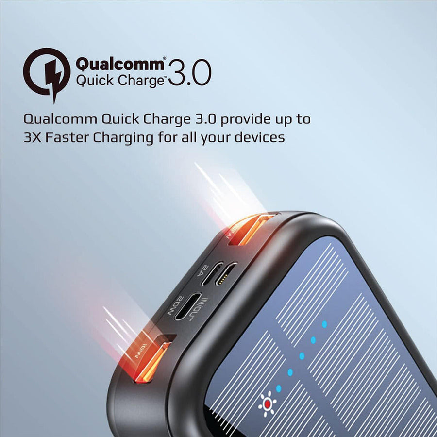 Promate (SolarTank20PDCi) Solar Power Bank 20000mAh