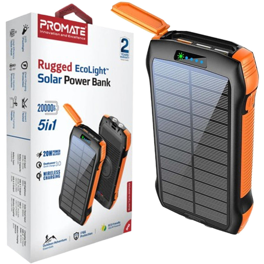 Promate (Solartank20PDQi) 20000mAh Power Bank, Solar