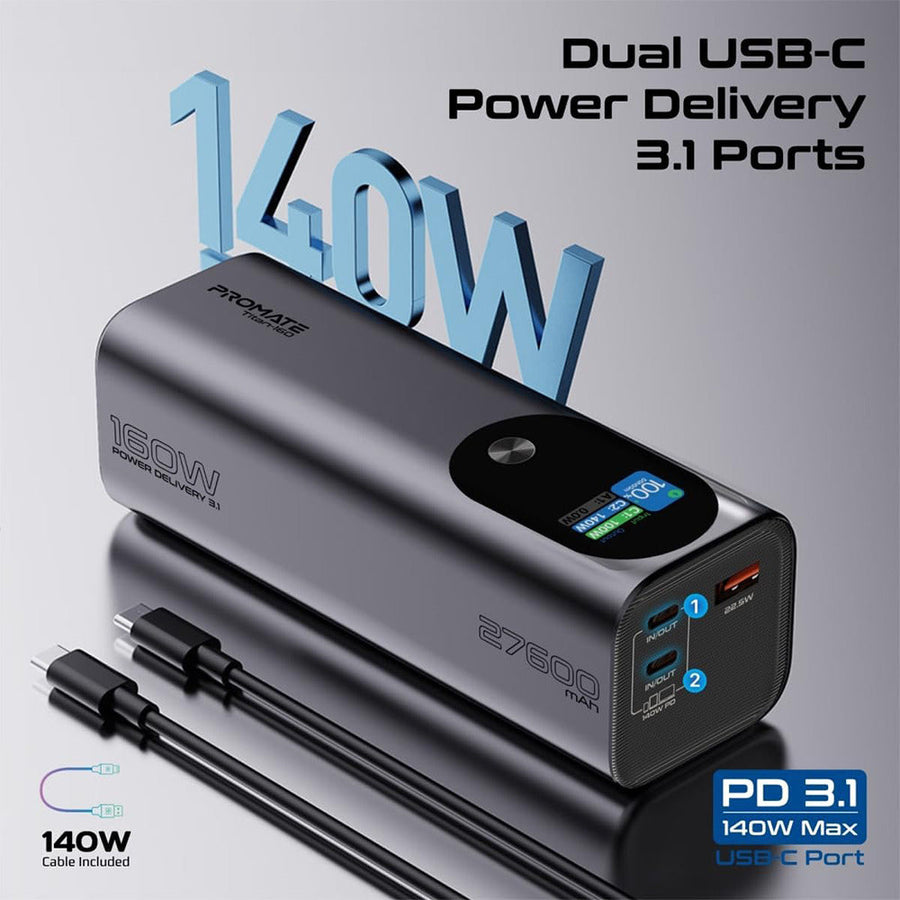 Promate (Titan-160) 27600mAh Portable Charger 160W