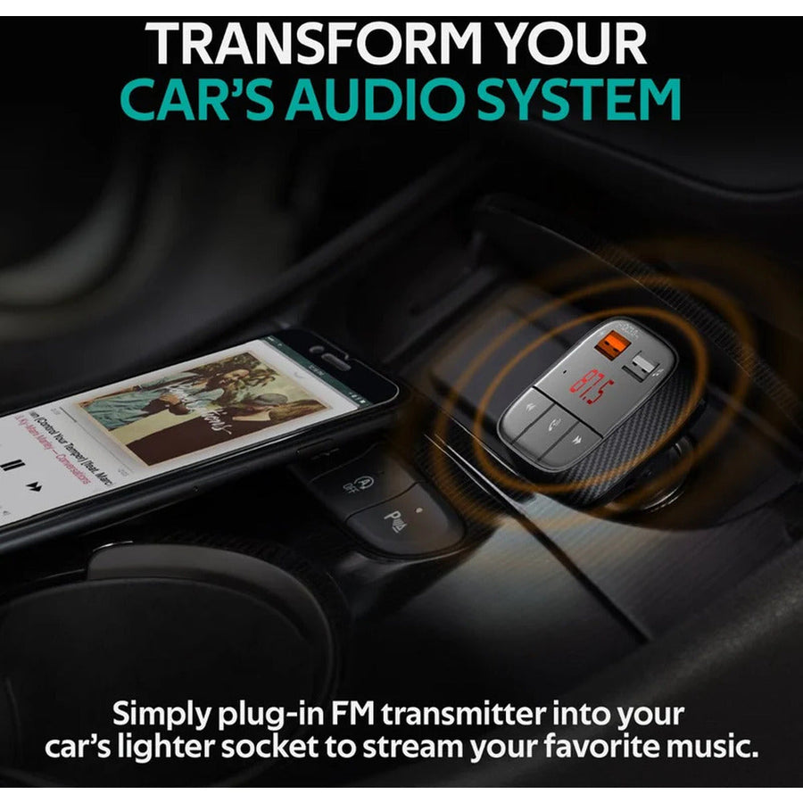 Promate SmarTune-2+ Bluetooth FM Transmitter USB Car Charger