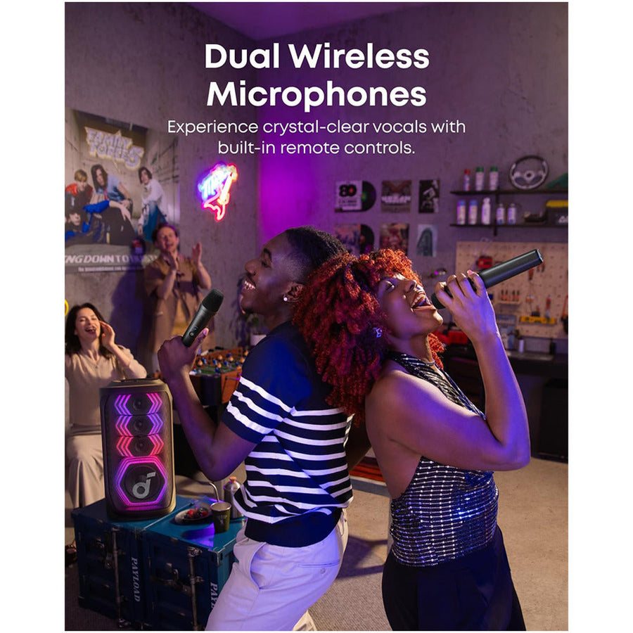 Anker Soundcore Rave 3S 200W AI Karaoke Party Speaker with Wireless Microphones