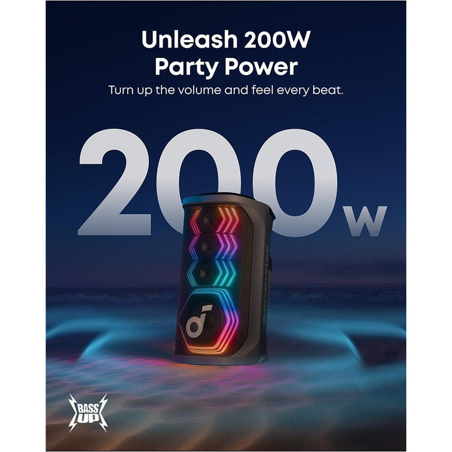 Anker Soundcore Rave 3S 200W AI Karaoke Party Speaker with Wireless Microphones