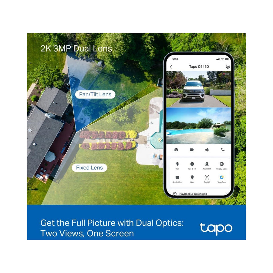 TP-Link Tapo C545D Outdoor Dual-Lens 2K Pan/Tilt Security Camera