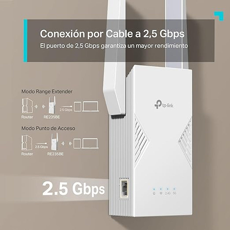 TP-Link RE235BE BE3600 Dual-Band Wi-Fi 7 Range Extender – 3.6Gbps, 2.5Gbps Ethernet, MLO & EasyMesh