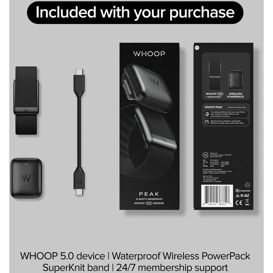 WHOOP Peak Fitness & Health Tracker - 12 Month Membership