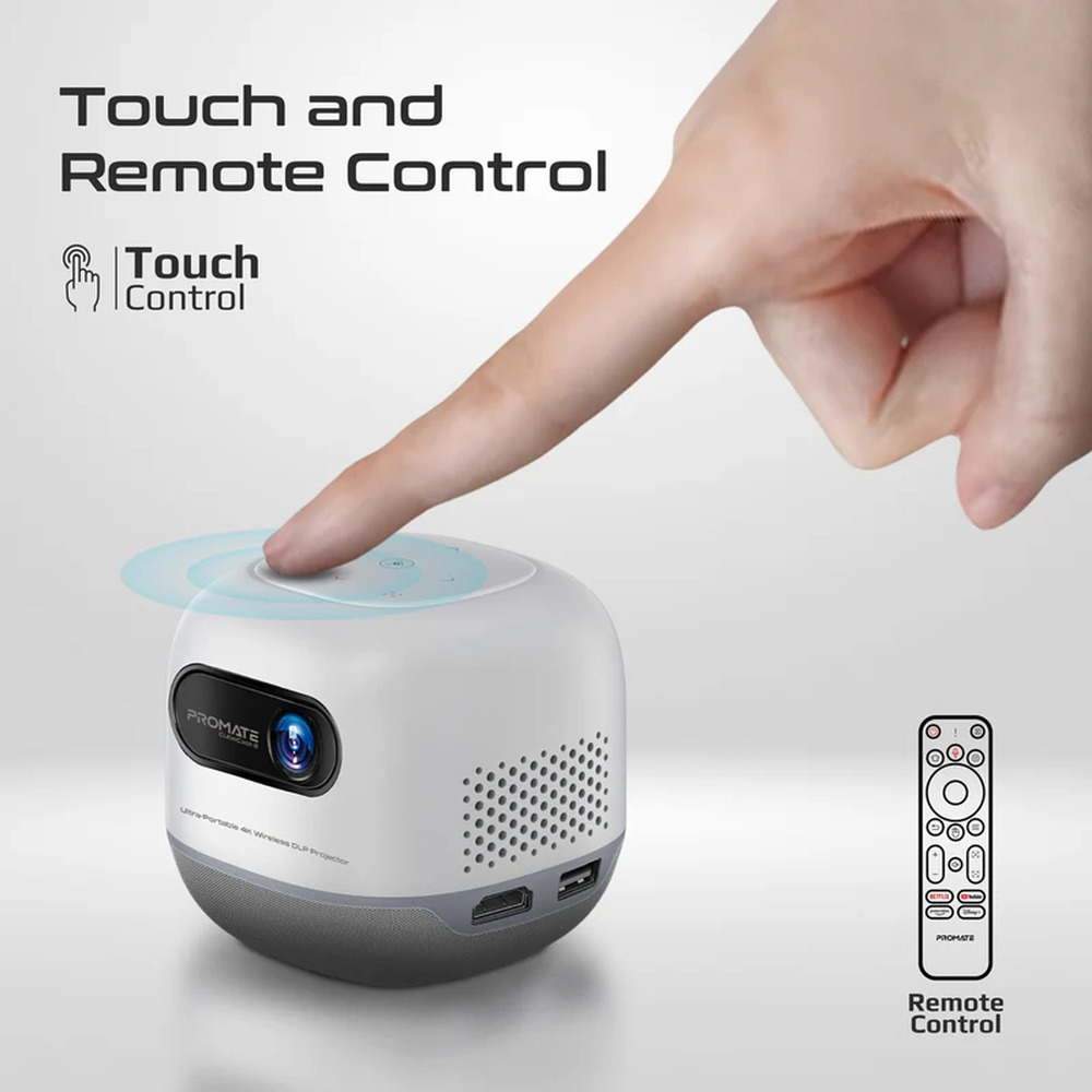 ultra-portable-4k-wireless-dlp-projector-with-touch-controls-7-hero Promate CubeCast-2 Smart Projector with Touch Controls